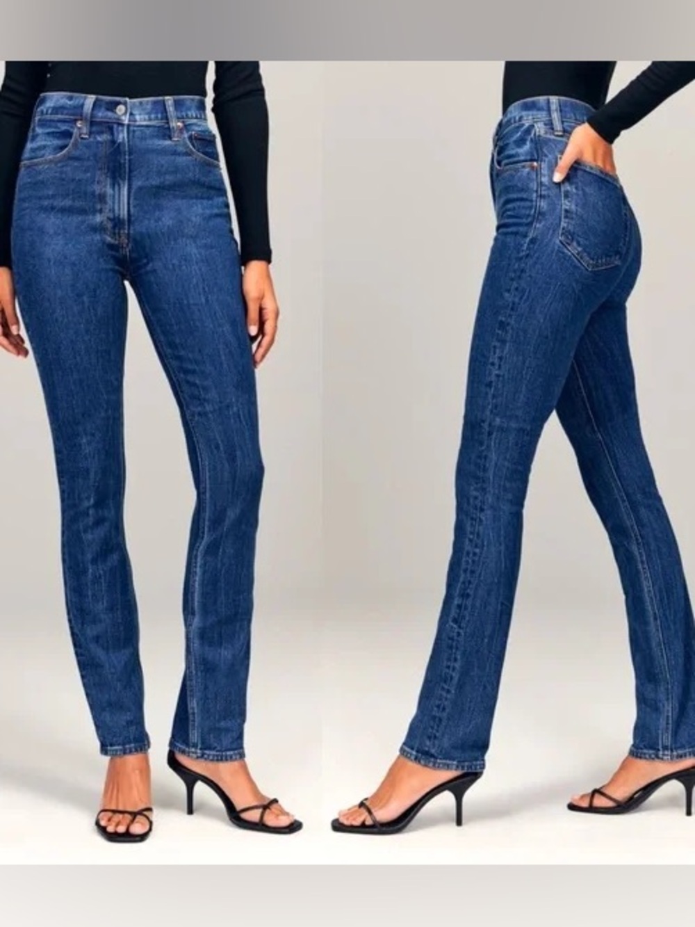 Abercrombie & Fitch 90s Slim Straight Ultra High Rise Dark Wash Size 28/6L